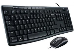 LENOVO Essential Wired Keyboard and Mouse Combo Full Keyboard Multimedia HotKey Height Adjustable Keyboard Wired Mouse Optical 1000DPI
