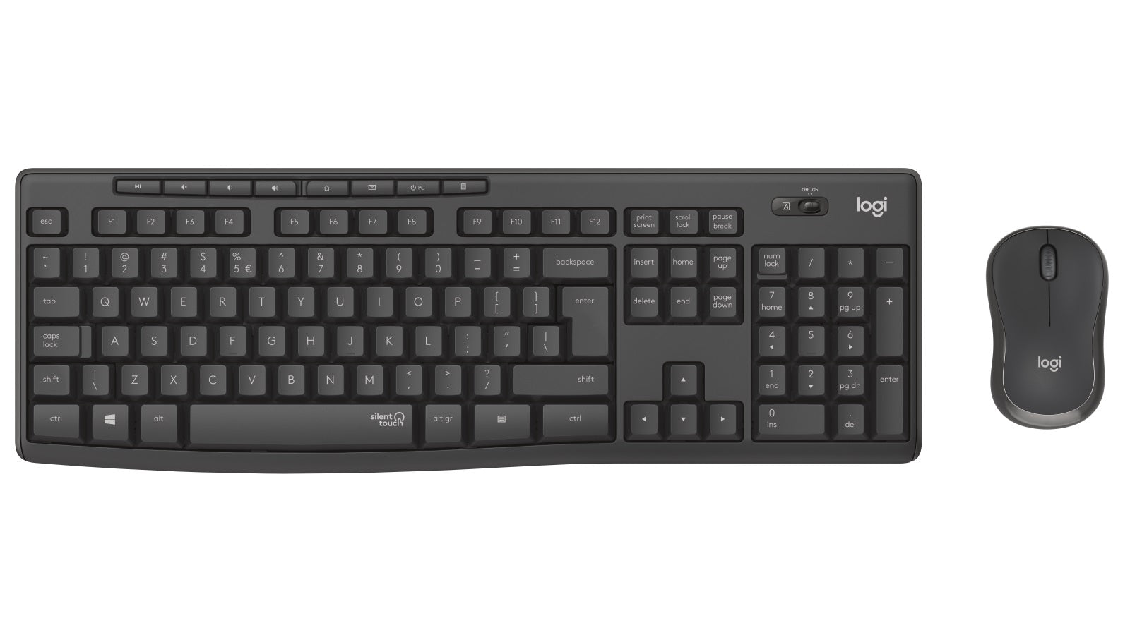 RAPOO 9320M Bluetooth 4.0, 5.0 + 2.4G  Wireless Multi-mode Keyboard Mouse Combo, Aluminium Base, 2400 DPI, 10M Range, Compact Black Retail Pack