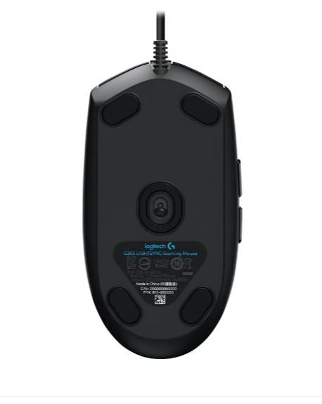 Logitech G203 LIGHTSYNC RGB 6 Button Gaming Mouse 200 – 8,000 dpi USB data format: 16 bits/axis USB report rate:1000Hz (1ms) Microprocessor: 32-bitARM