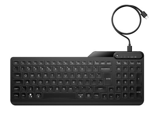 HP 475 Dual-Mode Wireless Keyboard Bluetooth 5.3 Up to 24M Battery life USB Type-A port Multi-OS Device Unifying Dongle Slim full numpad Black