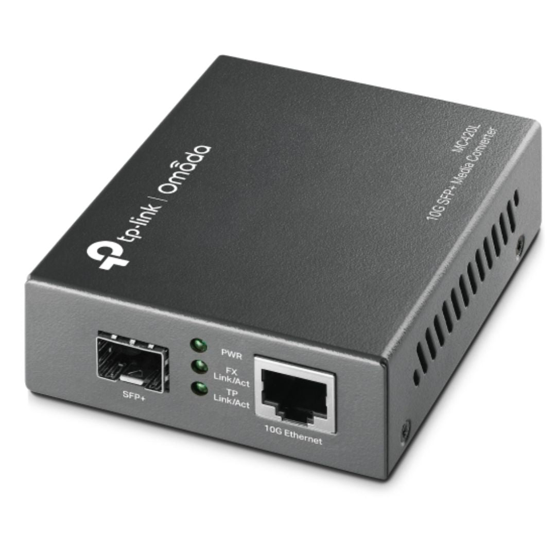 TP-Link MC420L Omada 10G Multi-Gigabit SFP Media Converter, 1× 1G/2.5G/5G/10Gbps Auto-Negotiation RJ45 ports supporting Auto-MDI/MDIX