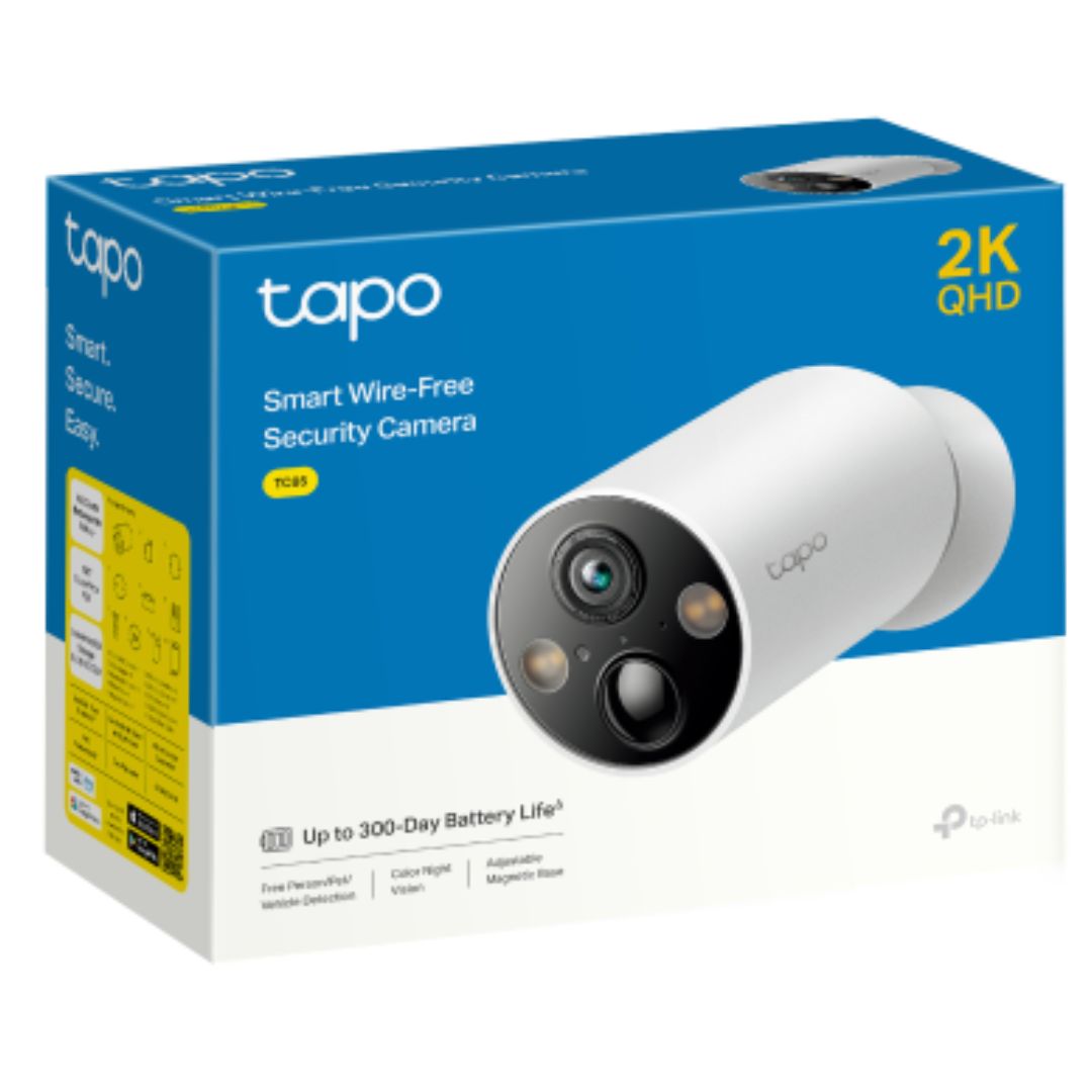 TP-Link TC85 V1.2  Smart Wire-Free Security Camera, 2K QHD (2560x1440), 2.4 GHz,  Color Night Vision, Sound and Light Alarm, Remote Control, Two-Way A